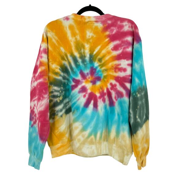La Detresse Revolve Womens Tropical Pullover Tie Dye Fleece Sweatshirt Medium M - Picture 6 of 11